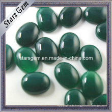 Forme ovale Emerald Color Agate Semi-Precious Gemstone